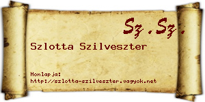 Szlotta Szilveszter névjegykártya